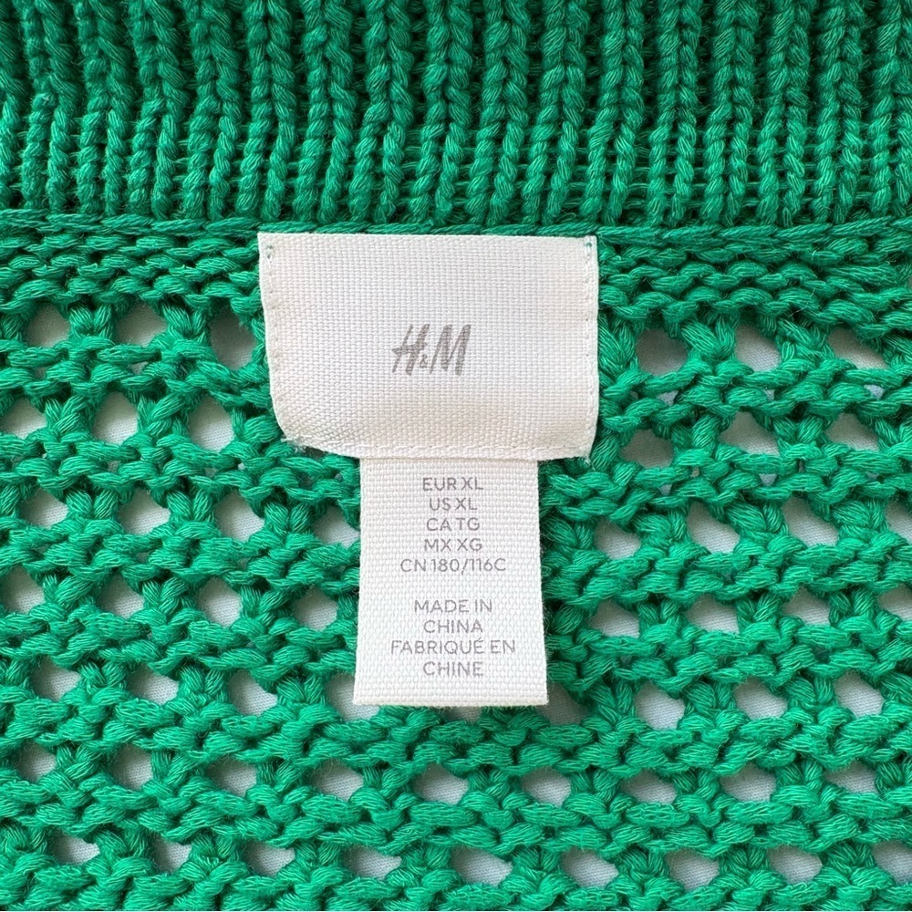 H&M Perforated Cotton Knit Sweater Size XL - Picture 4 of 5